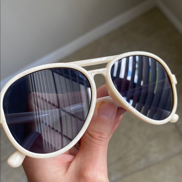 Cream Aviator Sunglasses - Picture 2 of 3